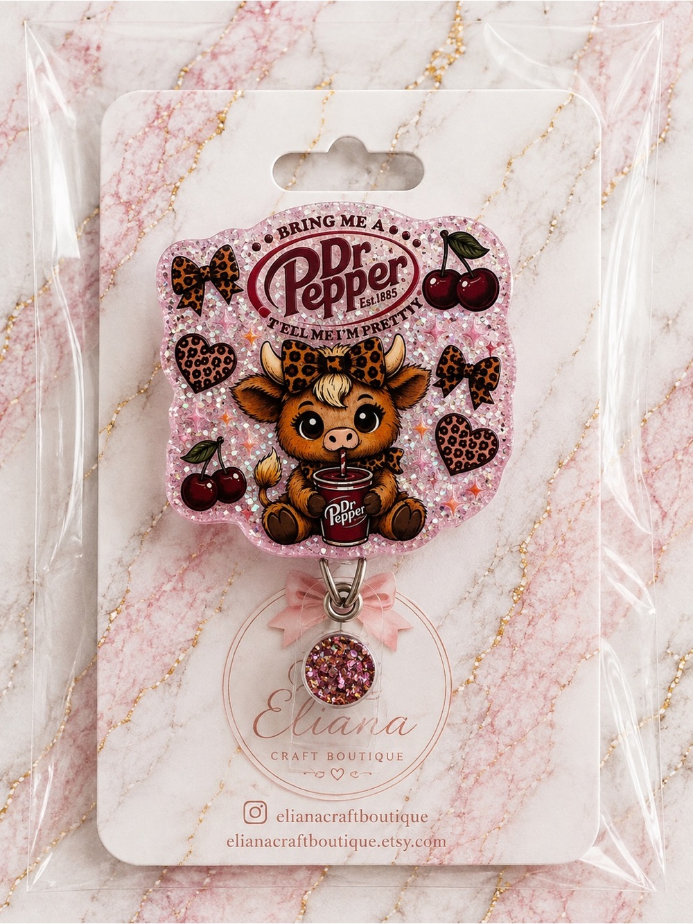Dr Pepper glitter Badge Reel
